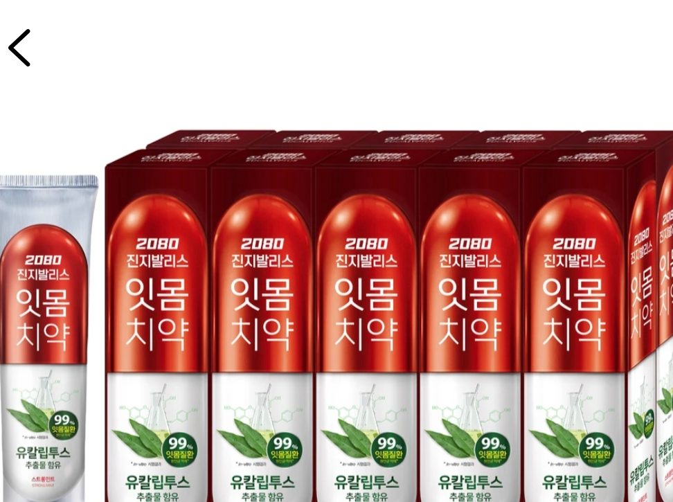 2080 진지발리스 잇몸치약 스트롱민트 유칼립투스향, 150g, 10개
