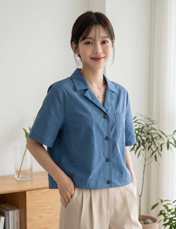 하프클럽 숲 여름 포켓 반팔 자켓