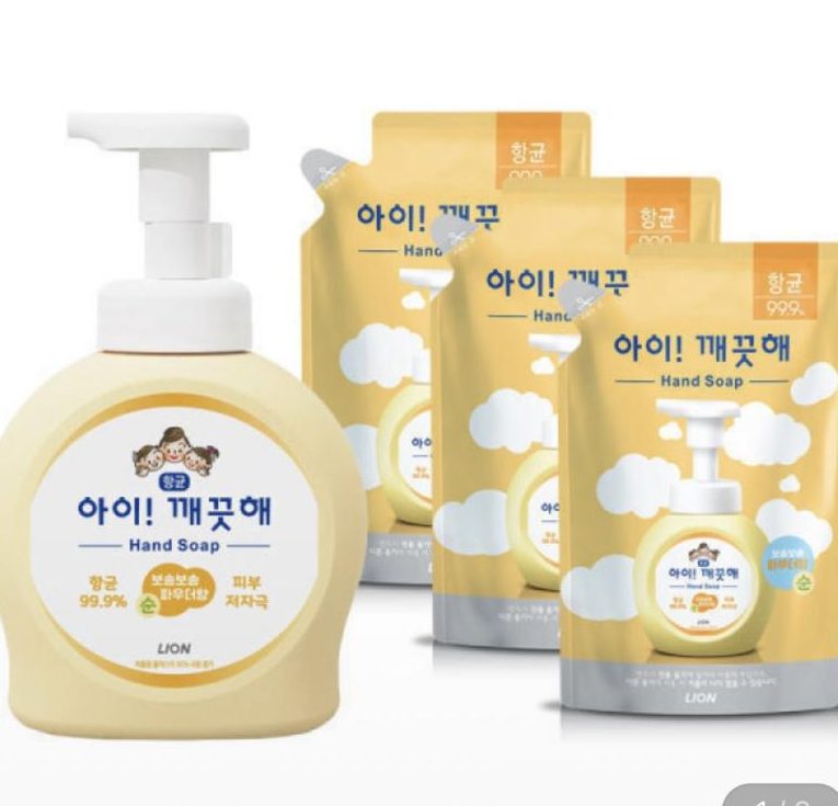 아이깨끗해 핸드워시 본품 490ml + 리필 450ml 3개