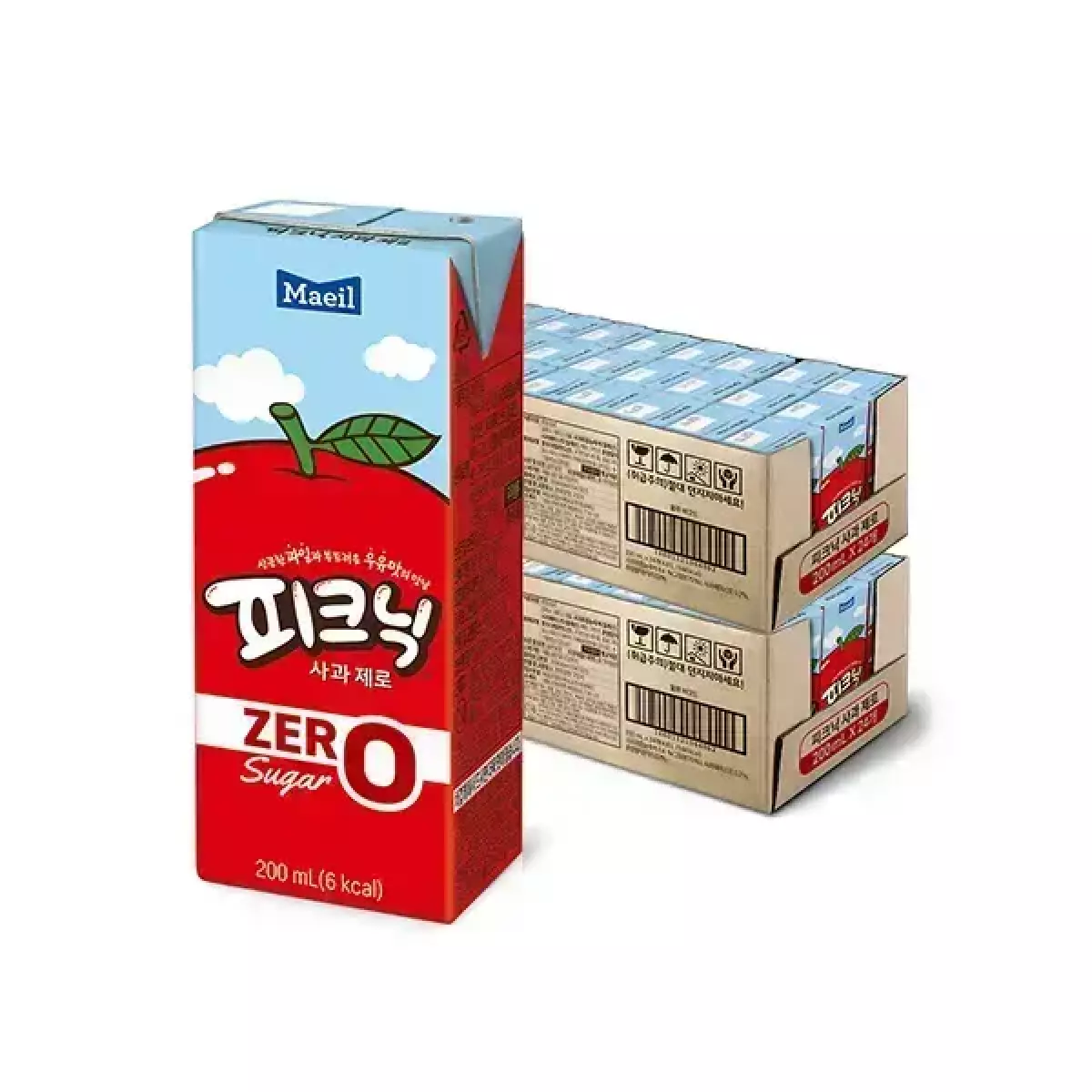 피크닉 사과 제로 200ml, 48개 (티멤