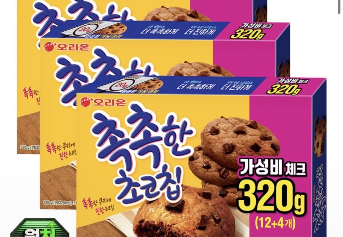 오리온 촉촉한 초코칩 16개입 3박스