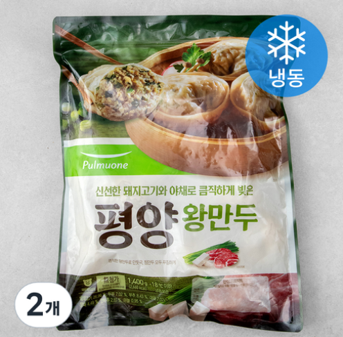 풀무원 평양왕만두 (냉동), 1.4kg, 2개