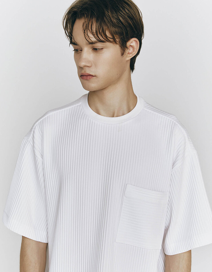 플리츠 오버핏 포켓 반팔티