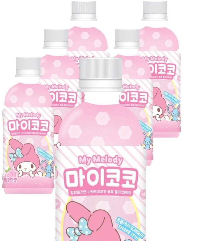 산리오 마이멜로디 마이코코 복숭아맛 340ml 6개