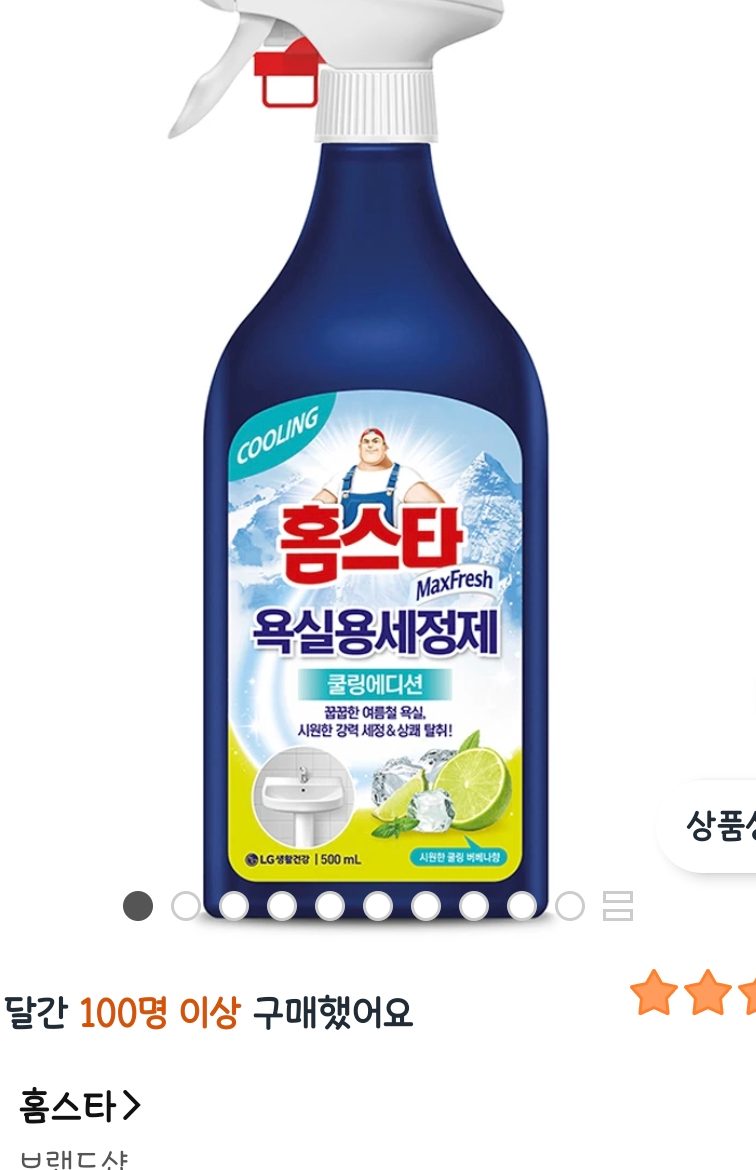 홈스타 맥스프레쉬 욕실 세정제 쿨링 500ml