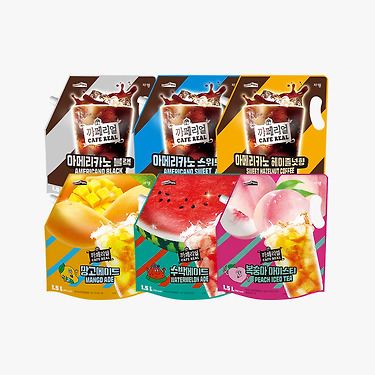 쟈뎅 대용량 커피/에이드/아이스티 액상 1.5L 3개