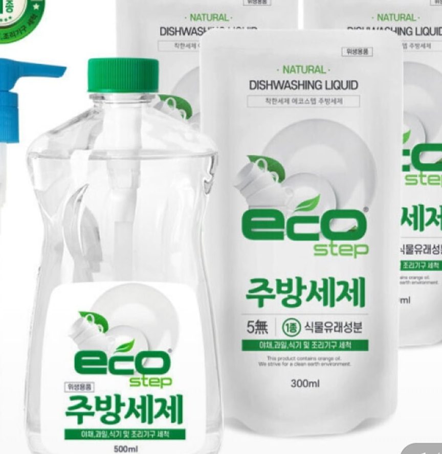 에코스텝 주방세제 500ml + 리필 300ml 3개