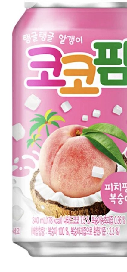 코코팜 피치핑크 복숭아 340ml 24개