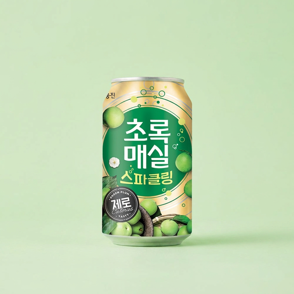 초록매실 스파클링제로 캔 350ml 24개