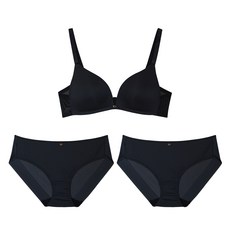 원더브라 스킨팔레트 V넥 노와이어 브라1+팬티2 세트