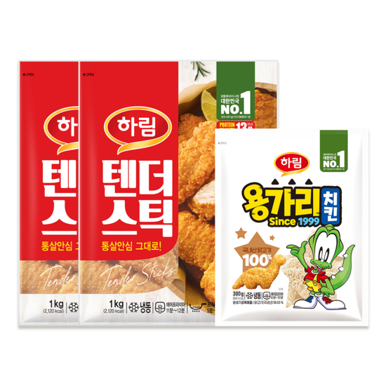 하림 텐더스틱 1kg 2팩 + 용가리치킨 300g