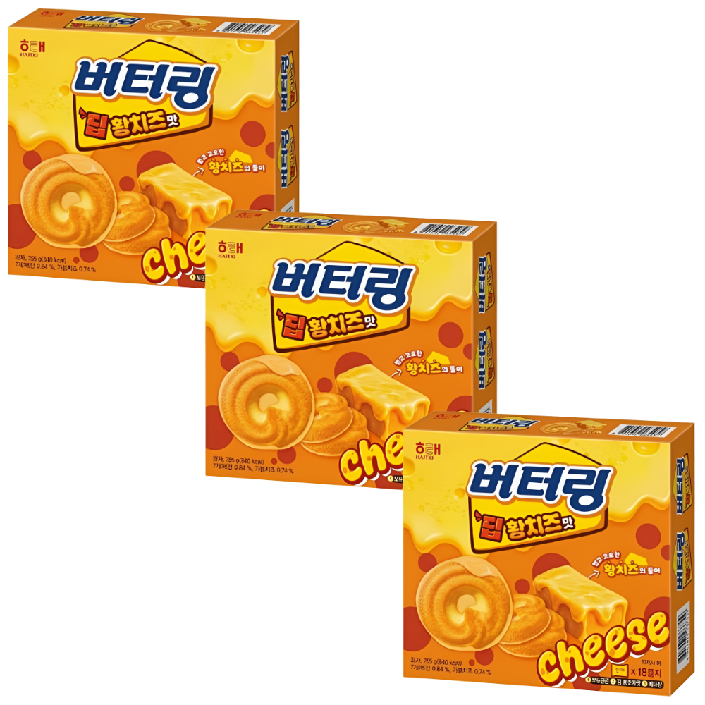 해태 버터링 딥황치즈 155g 3개