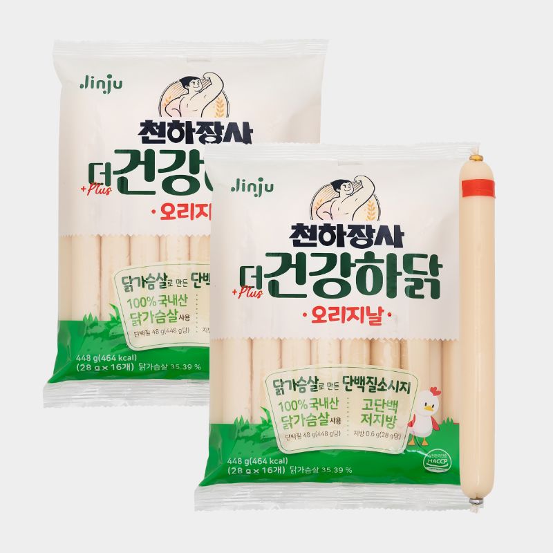 천하장사 더 건강하닭 오리지날 448g+448g 28gX총32개 2팩