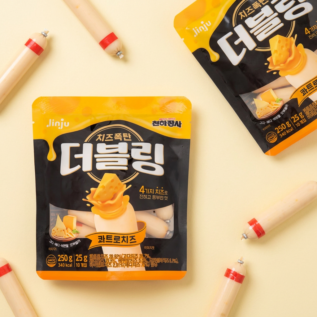 진주햄 천하장사 더블링 콰트로치즈 25g
