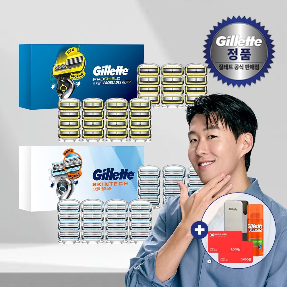질레트 프로쉴드스킨텍 면도날 28입