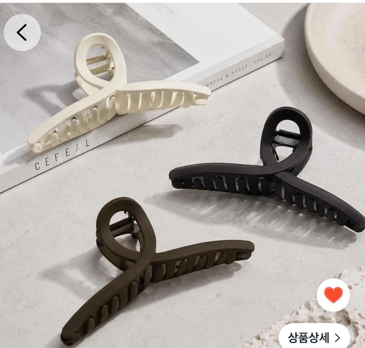 드노엘 대형 올림머리 헤어 집게핀 무광 3종세트 15cm