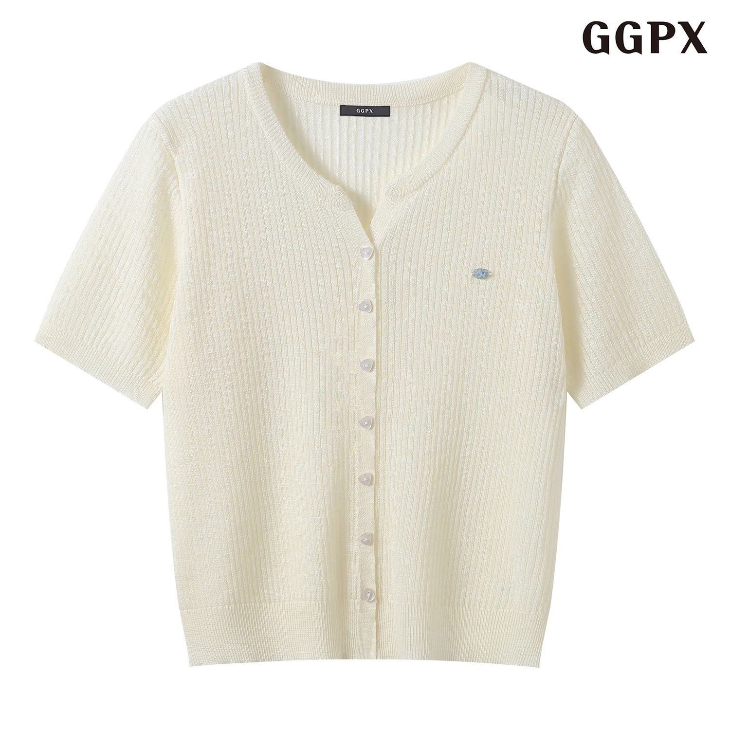 ggpx 데일리 라운드 반팔 니트 가디건
