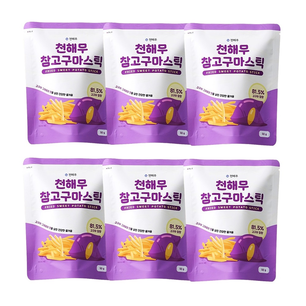천해무 참 고구마 스틱 50g 6개