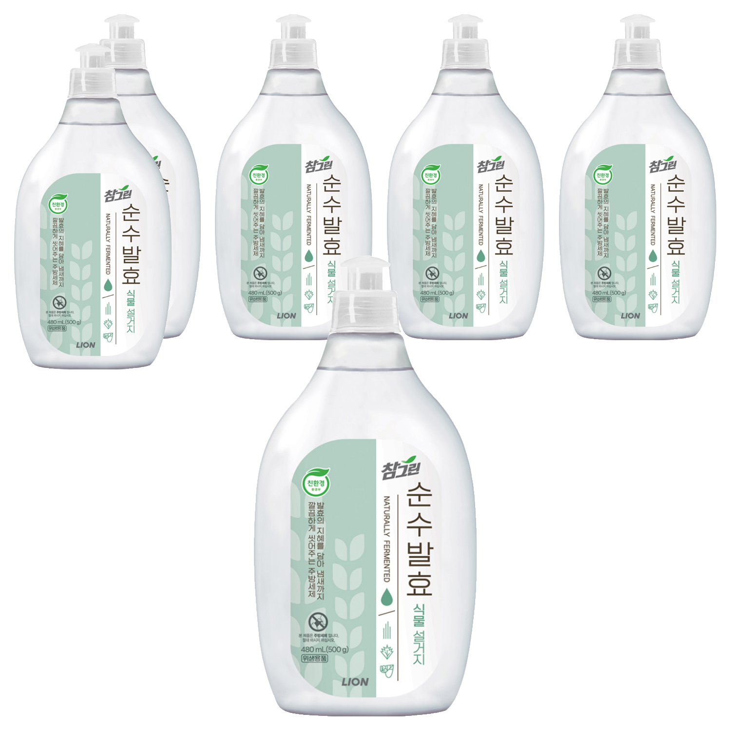 참그린 순수발효 식물 주방세제, 500g, 6개