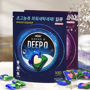 딥큐 3in1 고농축 캡슐세제 오션브리즈 100개