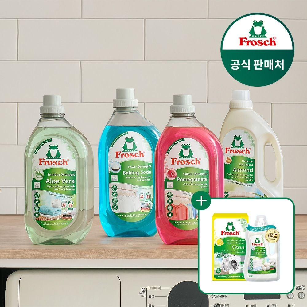 프로쉬 세탁세제 1.5L 3개 (세탁조클리너+체험팩 유연제100ml 증정