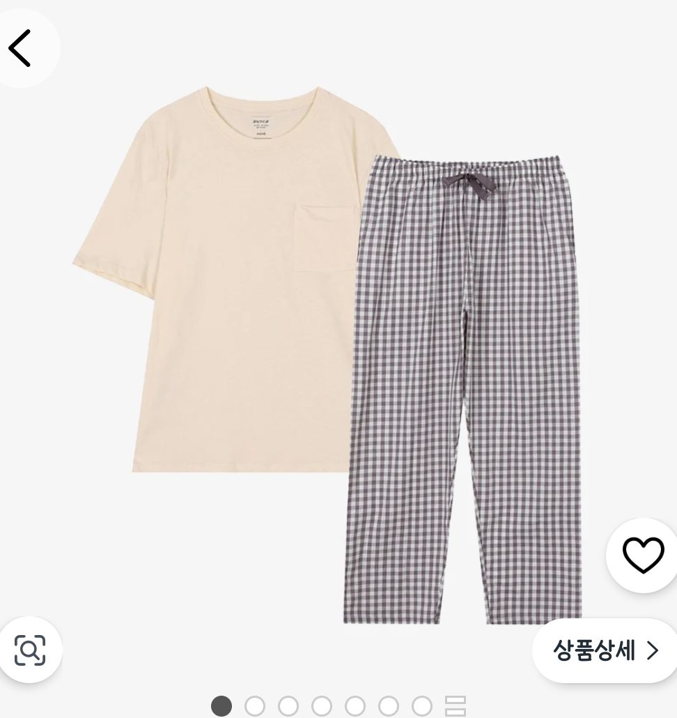 애니바디 면 반팔 라운지 잠옷 세트