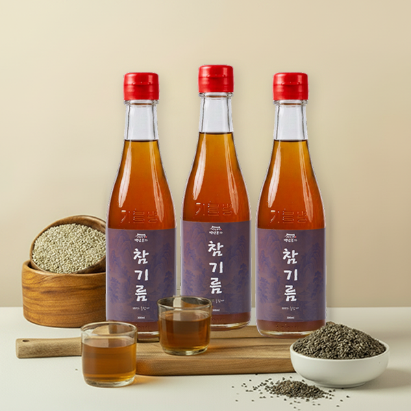 백년본가 참기름 350ml 3개