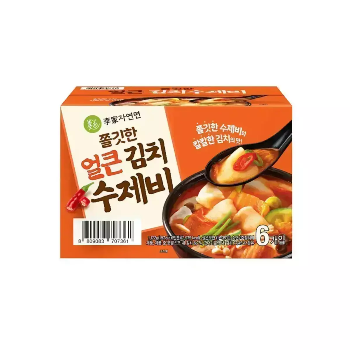이가자연면 김치수제비 187g 6개