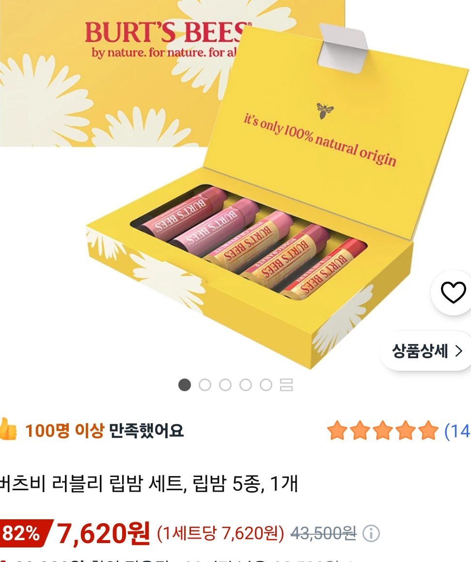 버츠비 러블리 립밤 세트 5종