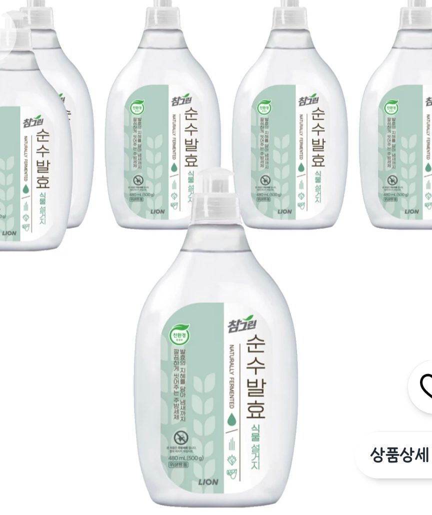 참그린 순수발효 식물 주방세제 500g 6개