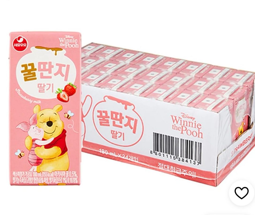 서울우유 딸기꿀딴지 180ml 24개