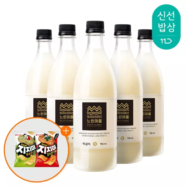 배상면주가 무아스파탐 느린마을막걸리 750ml x 5입 +사은품