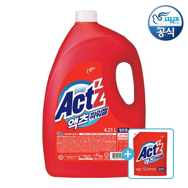 액츠 세탁세제 파워젤 4.2L + 2L 리필