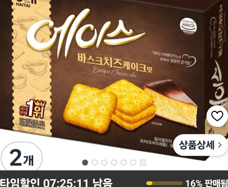 해태에이스 바스크치즈케이크맛 364g