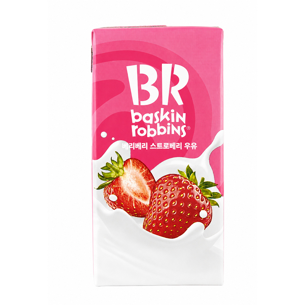 배스킨라빈스 베리베리 스트로베리 우유 190ml, 48개