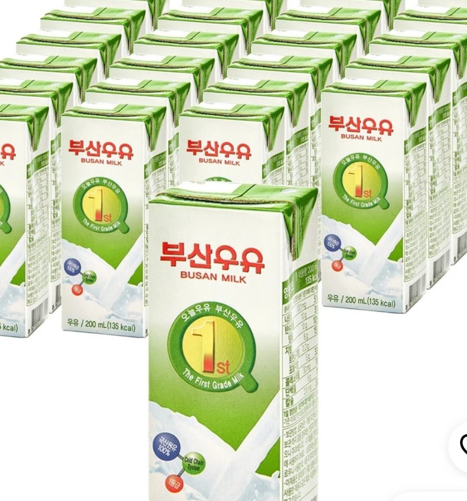 부산우유 멸균 흰우유, 200ml, 24개