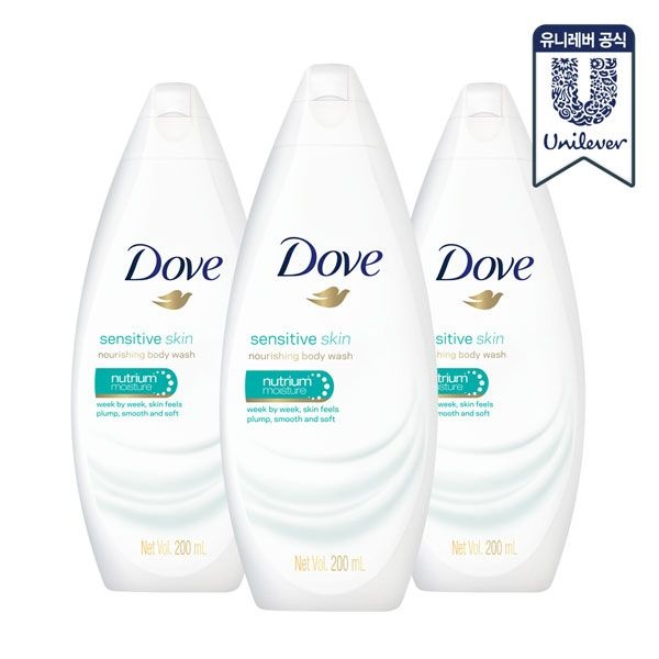 도브 센서티브 바디워시 200ml x 3개[소비기한 27년 2월 20일까지]