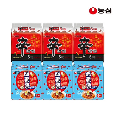 농심 신라면 15입 + 배홍동 비빔면 12입