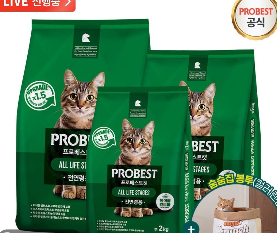 프로베스트 캣 14.5kg+숨숨집 크런치백