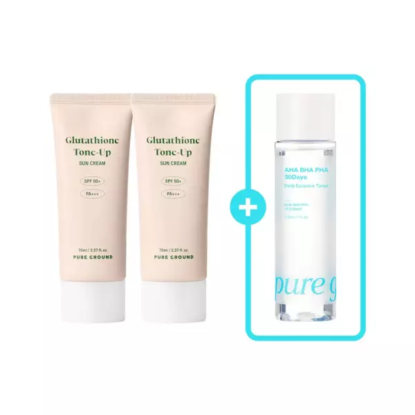 퓨어그라운드 글루타치온 톤업 선크림 SPF50+ 70ml 2개