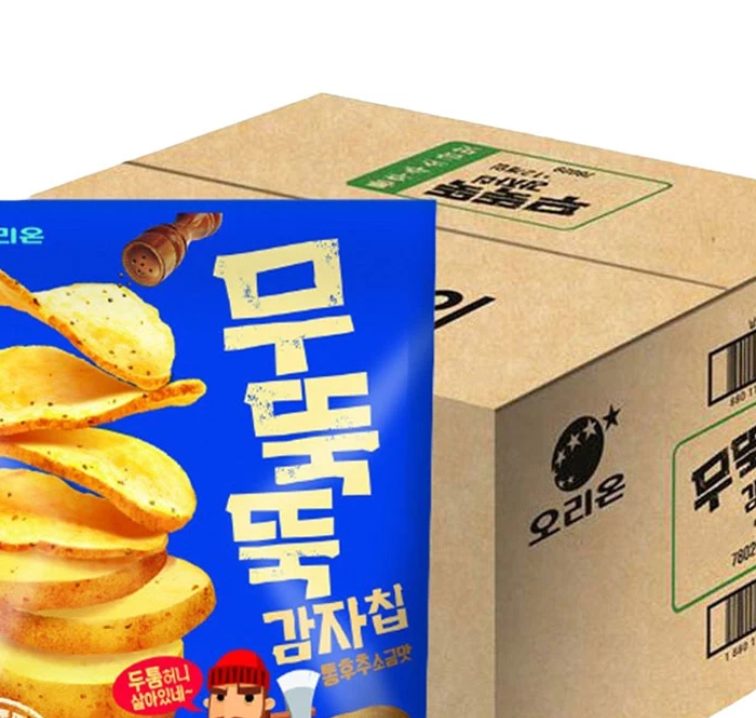 오리온 무뚝뚝감자칩 통후추 소금맛 60g 12개