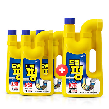 배수구세척제 드릴펑 1L 3개 + 2L