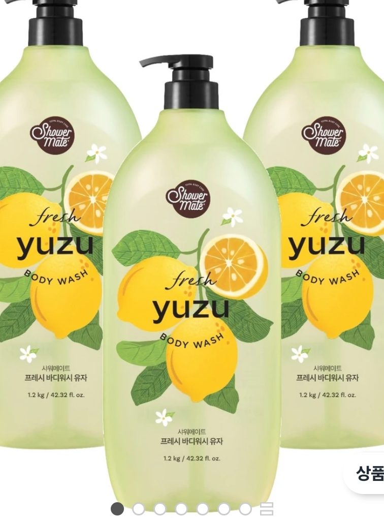 샤워메이트 프레시 바디워시 유자 1.2kg 3개