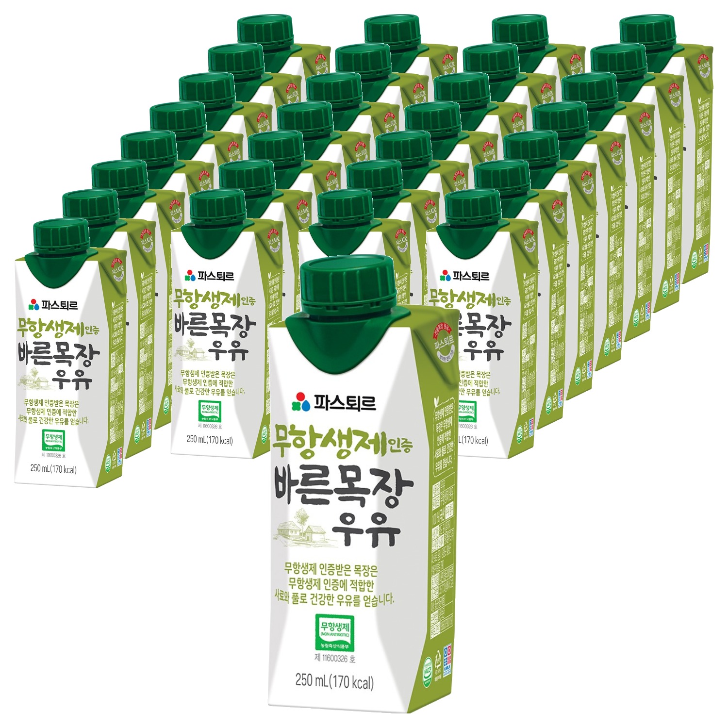 파스퇴르 바른목장 우유 250ml, 40개