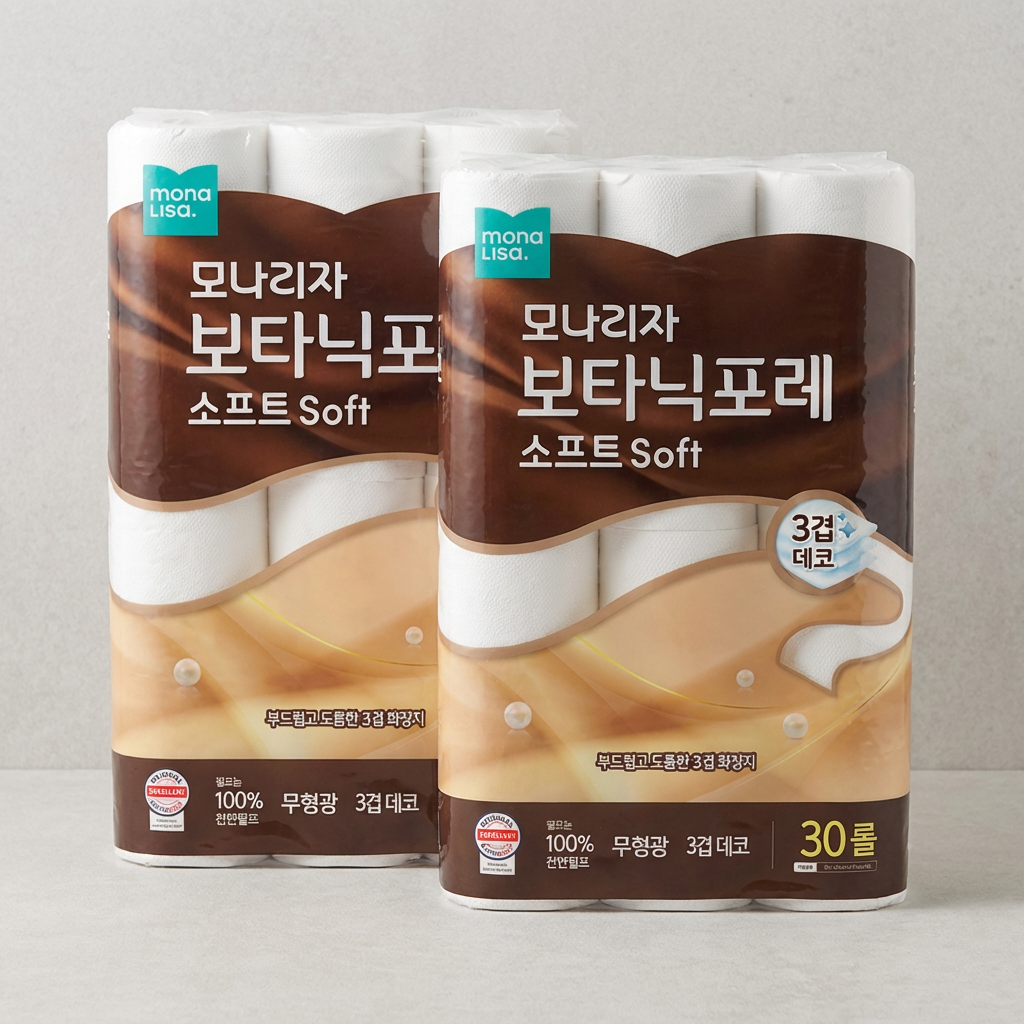 모나리자 보타닉포레 소프트 화장지, 3겹, 30m, 30롤, 2팩