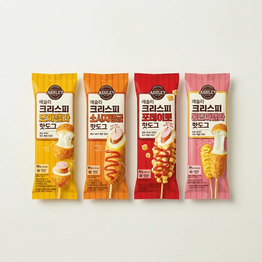 애슐리 크리스피 핫도그 4종, 80g, 8개입, 1세트