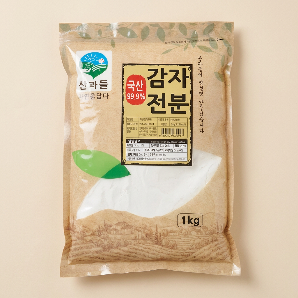 산과들,국산 감자전분,1kg,2개