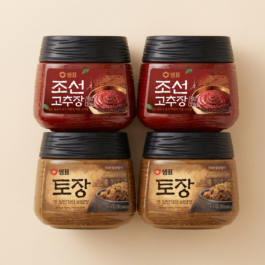 샘표 조선고추장, 500g, 2개 + 토장, 450g, 2개