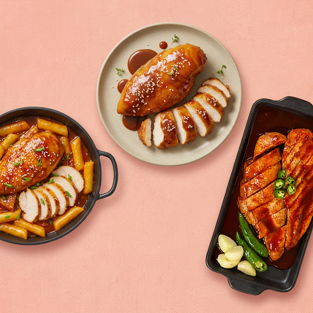 제이닭 통닭가슴살, 숯불치킨맛, 100g, 10개 + 돈까스맛, 100g, 10개 + 떡볶이맛, 100g, 10개