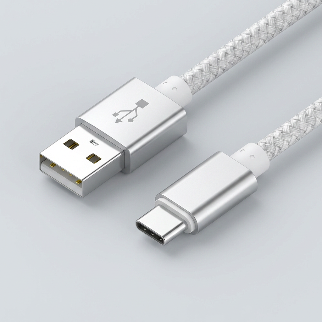 WJT 메탈 고속 충전 케이블, USB-C, 실버, 1.5m, 2개